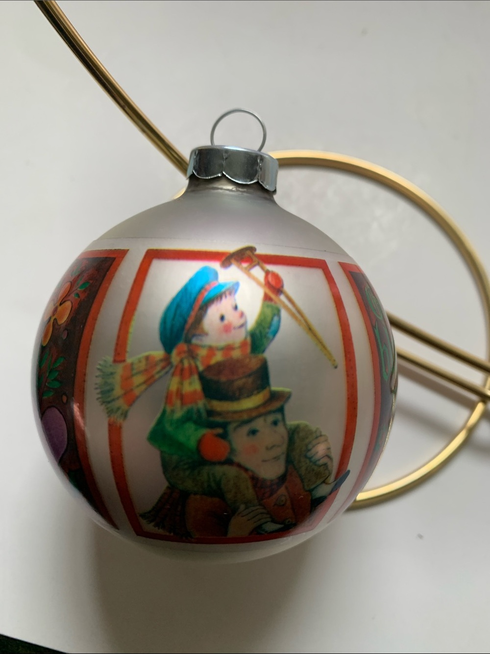 Vintage Tiny Tim Glass Ornament Made in USA